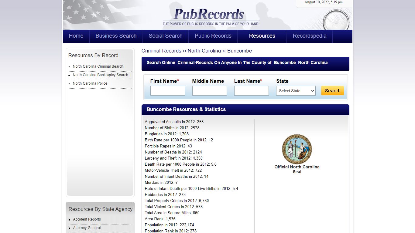 Buncombe County, North Carolina Criminal Records