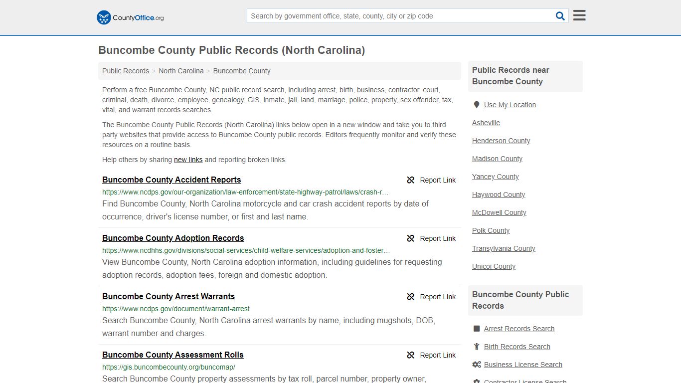 Public Records - Buncombe County, NC (Business, Criminal ...